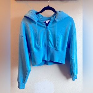 Cropped zip up hoodie